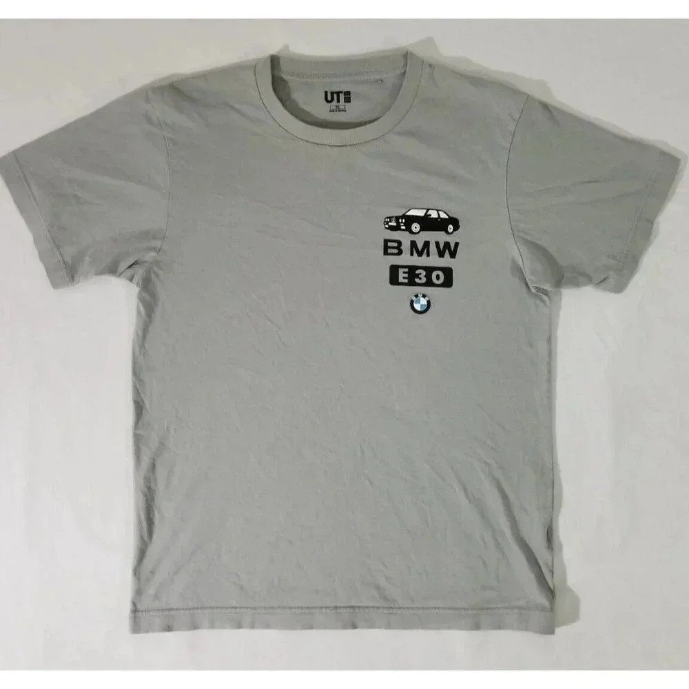 UNIQLO BMW E30 Gray Grey Graphic Mens T-shirt Size XS